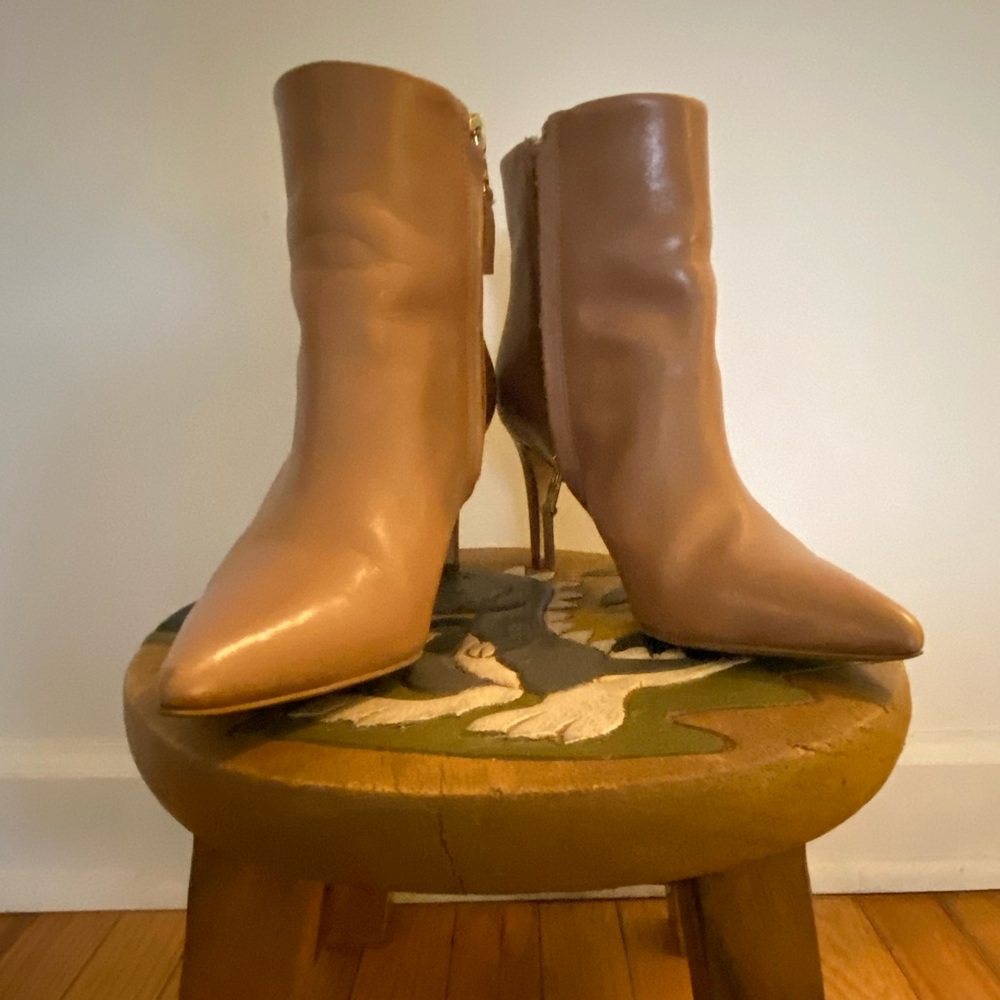 tan leather ankle boots